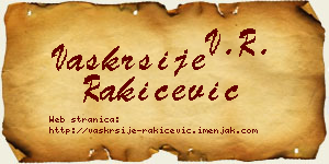 Vaskrsije Rakićević vizit kartica